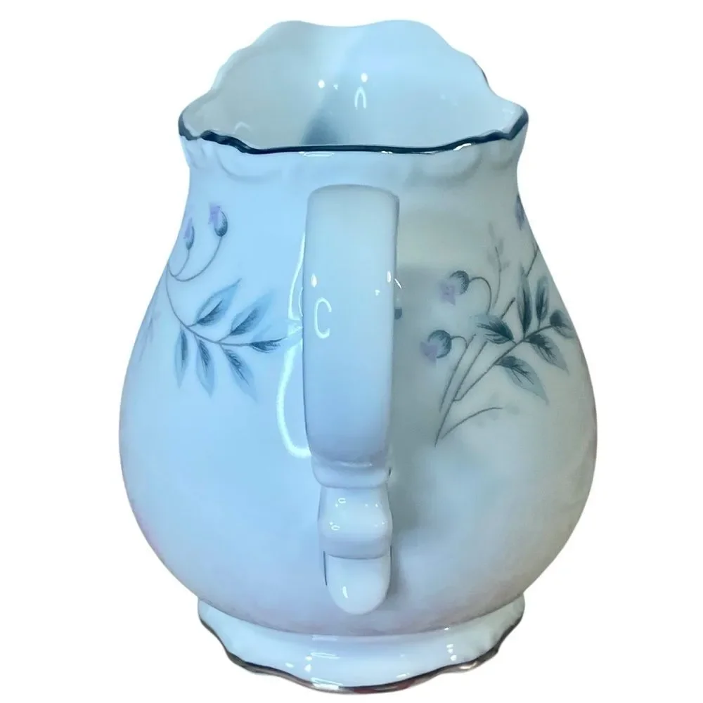 Mikasa Chalfonte 9345 Creamer Blue White Floral Pattern Vintage Fine China